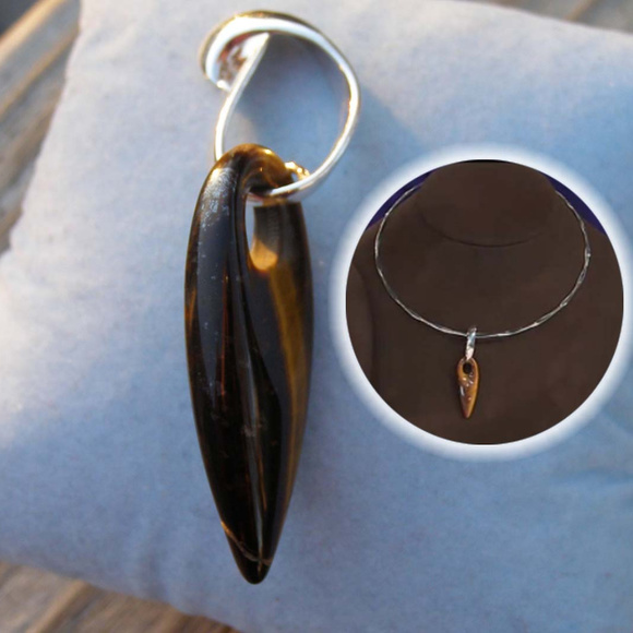 NEW RLM Studio Elongated Drop Tigers Eye Pendant - Picture 7 of 7